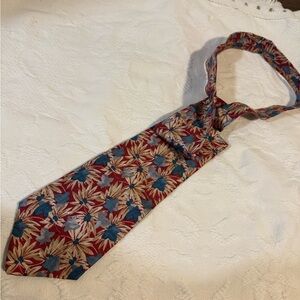 Lucarelli Made in USA Silk‎ Floral Red and Blue Men's Tie